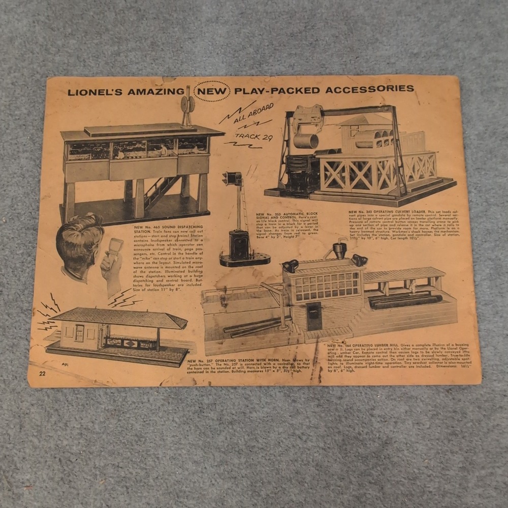 Vintage 1956 Lionel‎ Trains Catalog Pages New Haven Locomotive Accessories 2350 - Picture 3 of 3